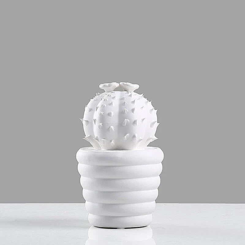 White Ceramic Cactus, 16 cm to 27 cm