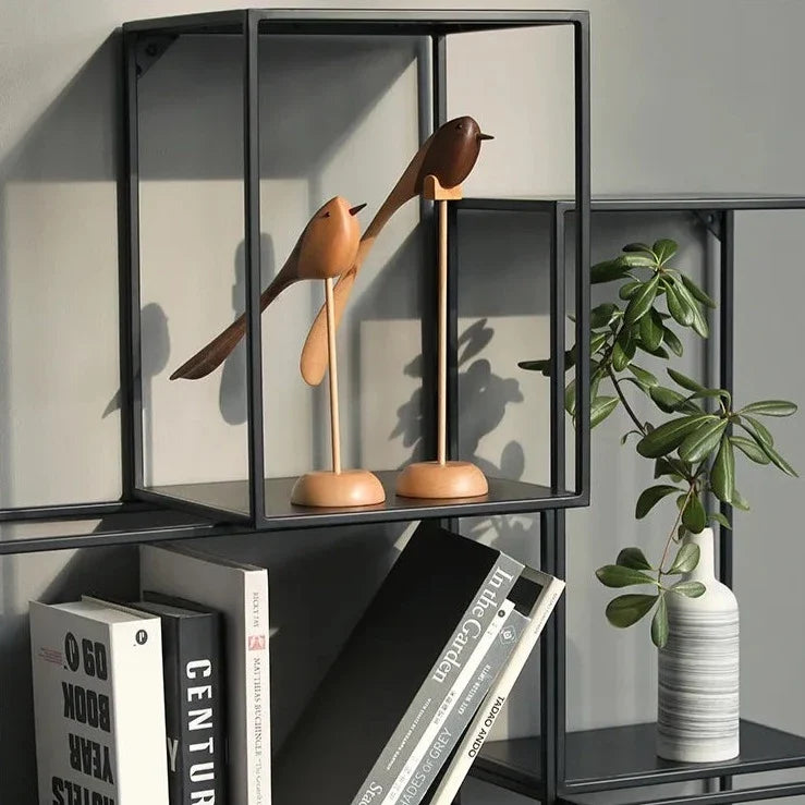Nordic Wooden Bird Sculptures