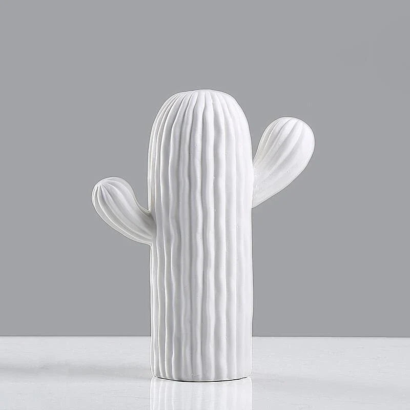 White Ceramic Cactus, 16 cm to 27 cm