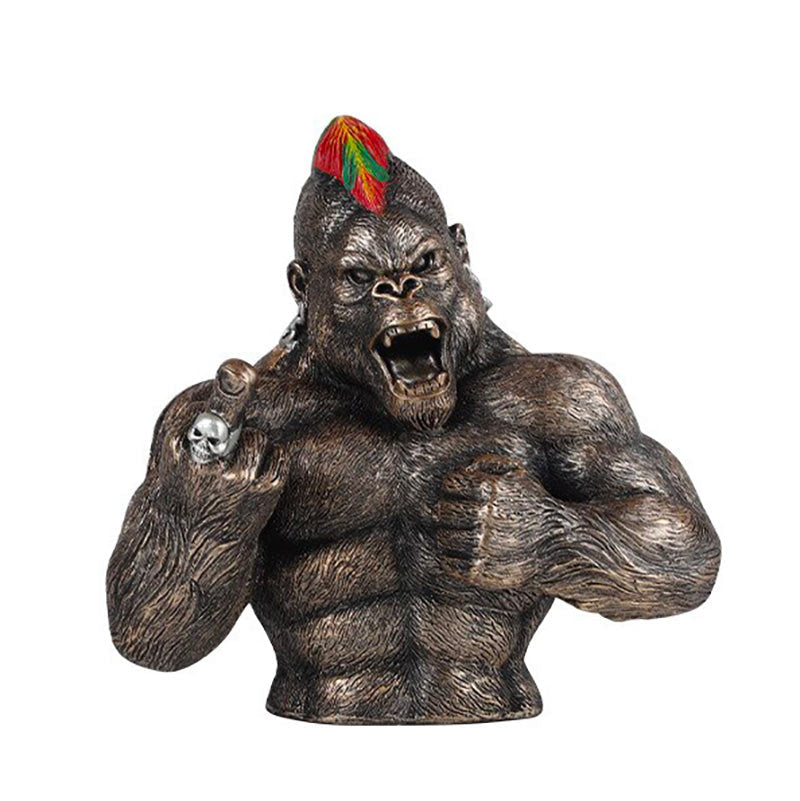 Resin Gorilla Statue <br/> Black