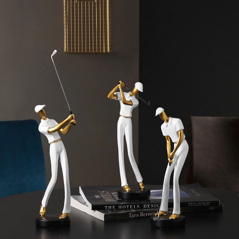 Abstract Golfer figurines
