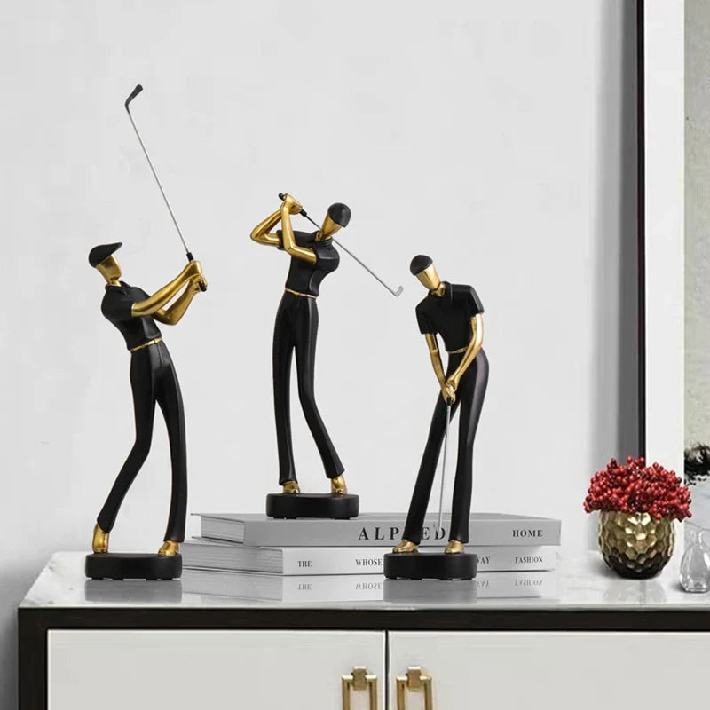 Nordic Abstract Golfer Sculptures