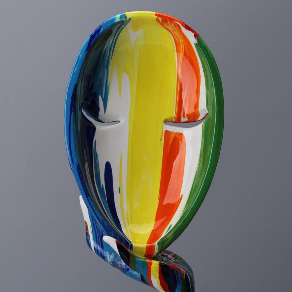 Abstract Painted Face Sculptures