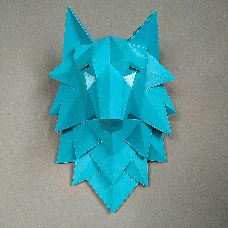 Design Wall Sculpture <br/> Origami Wolf Head