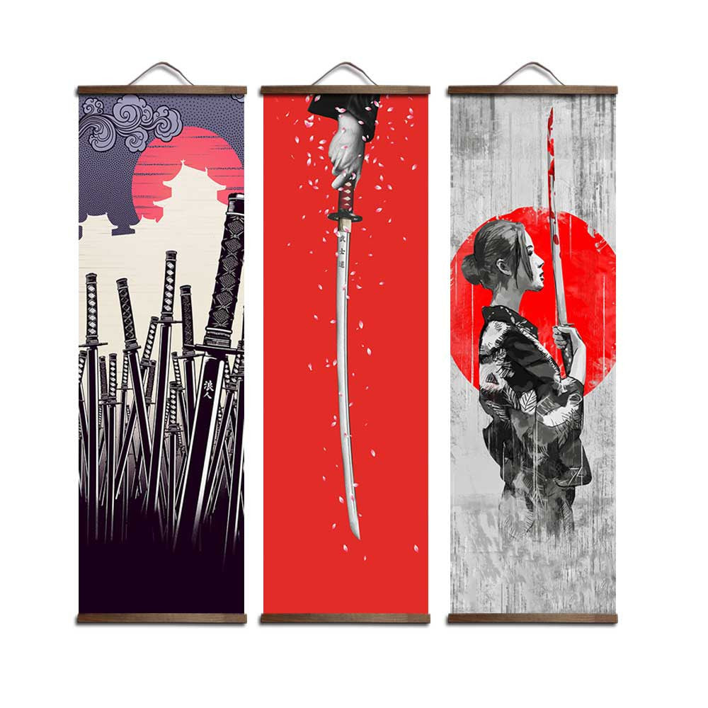 Red Warrior Samurai Paintings