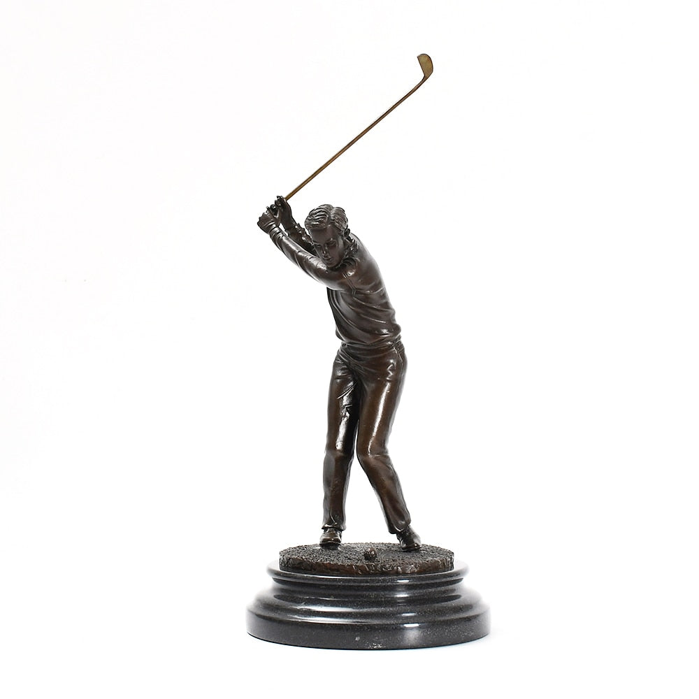Bronze Sculpture <br/> Bronze Golfer Statuette 32 cm