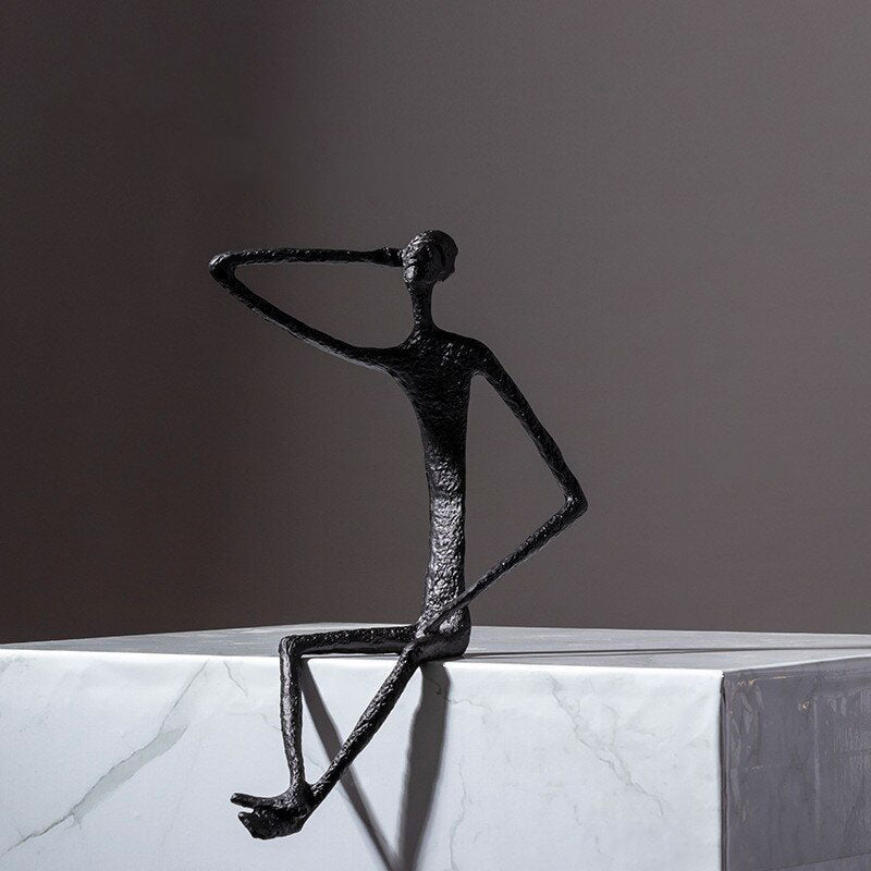 Man Statue <br/> Seated Metal