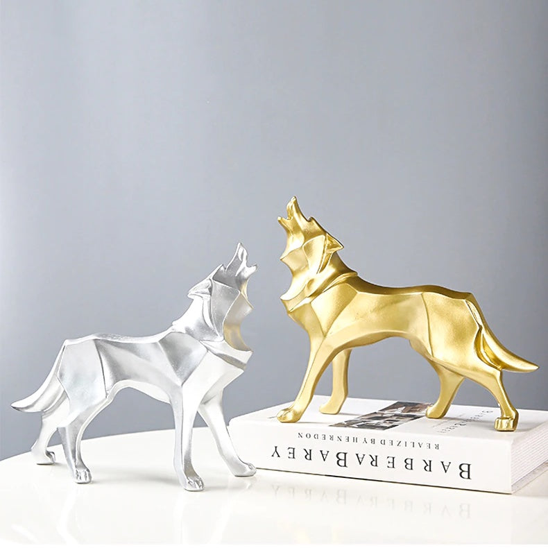 Geometric Wolf Figurines