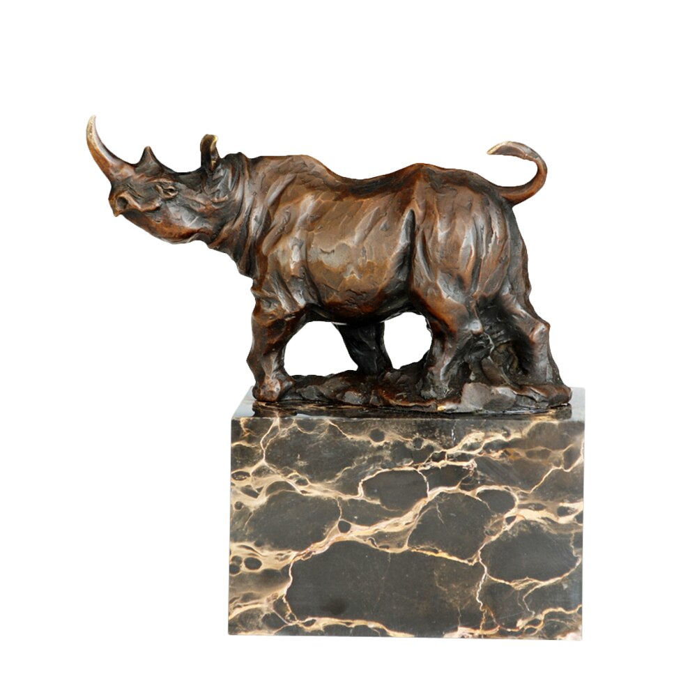 Bronze Sculpture <br/> Rhinoceros Statue 19 cm