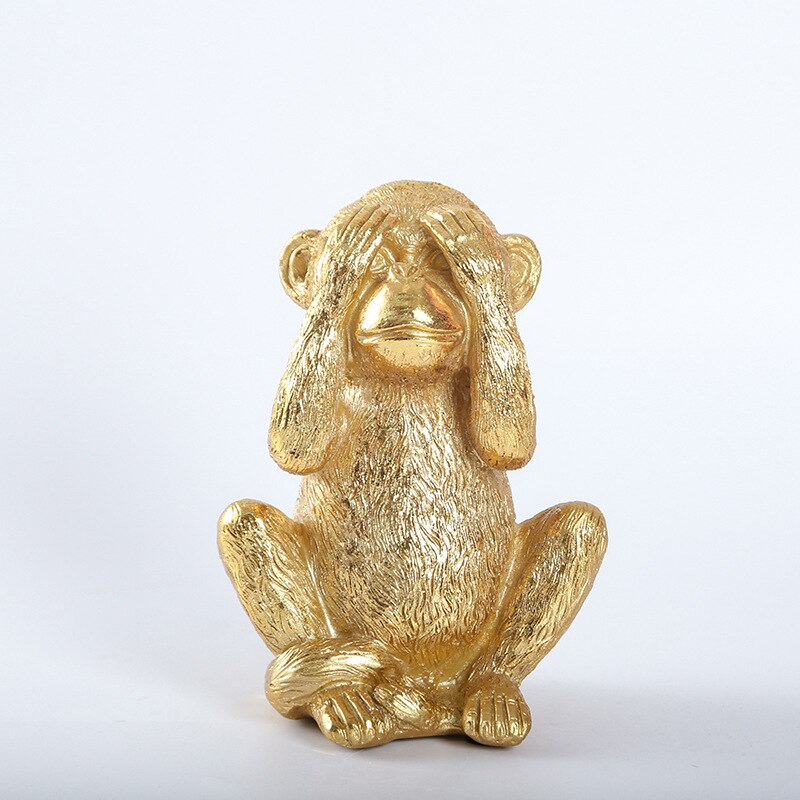 Gorilla Statue <br/> The 3 Wise Monkeys Decor 14 cm