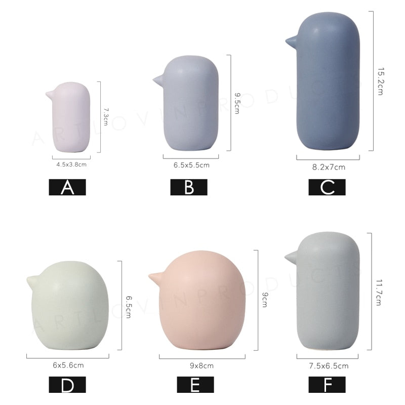 Abstract Ceramic Bird Figurine