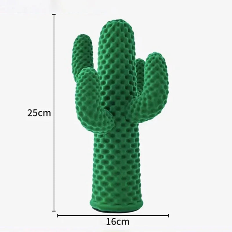 Modern Resin Cactus, Green or Beige, 25 cm
