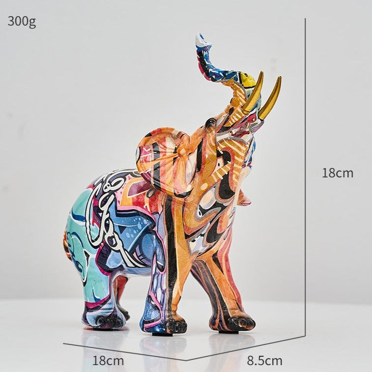 Elephant Nordic Painted Statue1