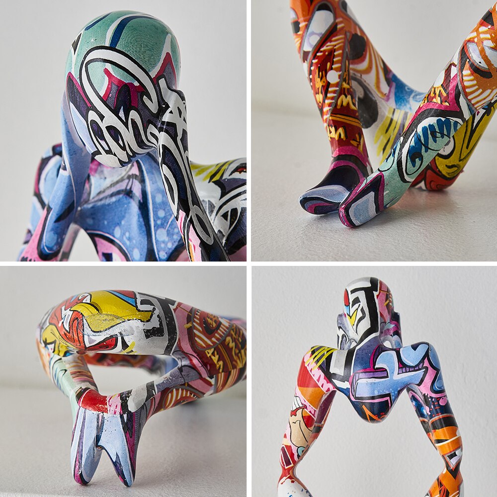 Contemporary Sculpture <br> Graffiti Thinker Statuette