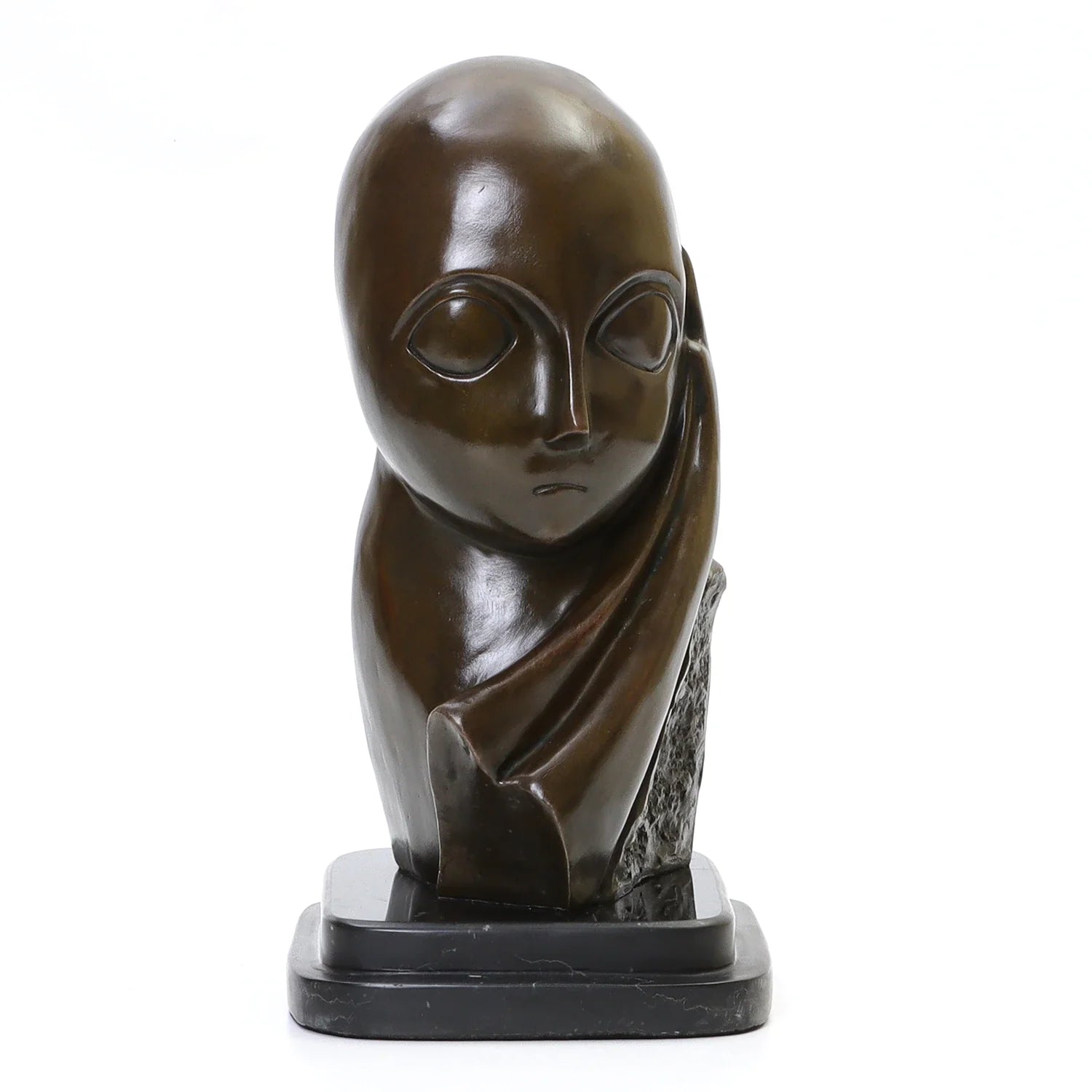 Bronze Statue, Reproduction of Brancusi's Mademoiselle Pogany I, 27 cm