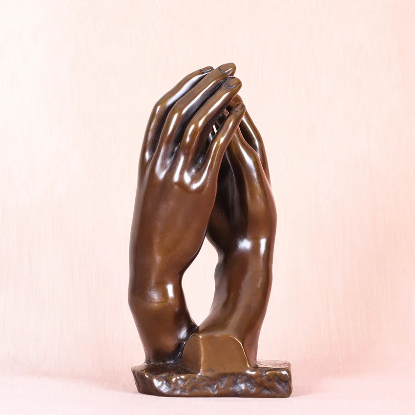 Bronze Statue The Cathedral by Rodin <br> Reproduction 21 cm