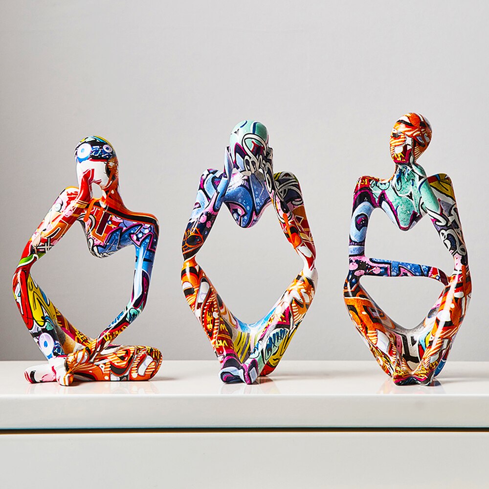 Contemporary Sculpture <br> Graffiti Thinker Statuette