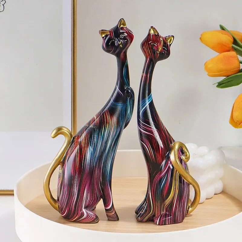 Nordic Cat Sculptures - Set of 2
