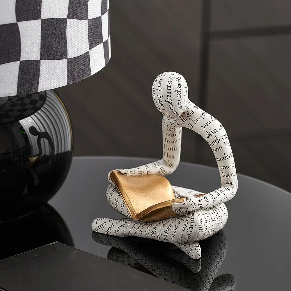 Amused Nordic Reading Sculpture
