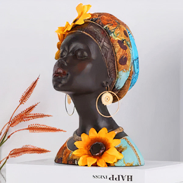 African Bust <br> Statue