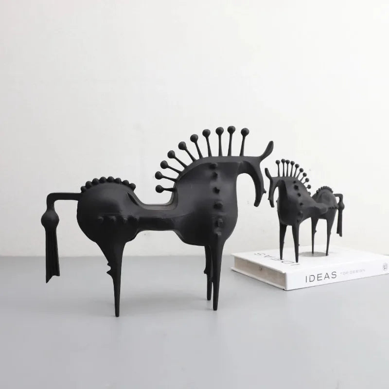 Abstract Horse Metal Sculpture