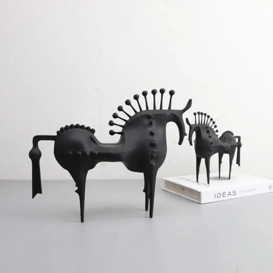Abstract Horse Metal Sculpture