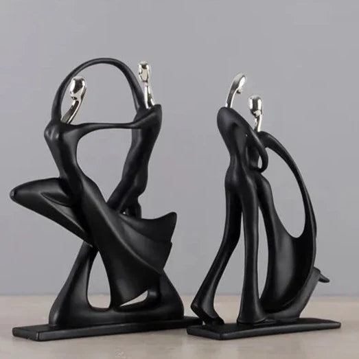 Nordic Abstract Dancing Couple Sculptures
