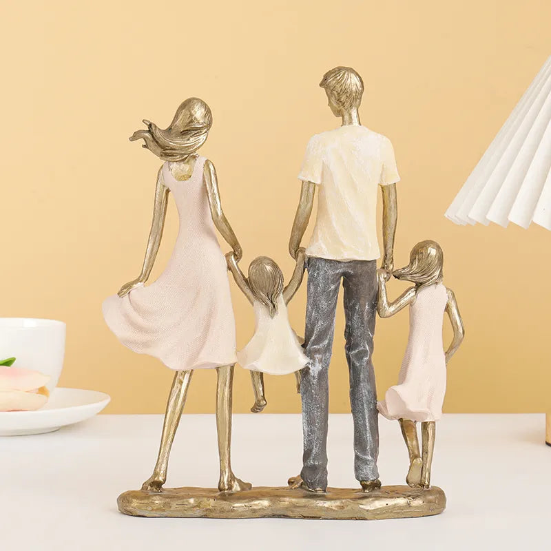 Family Statuette <br> 4 People 24 cm