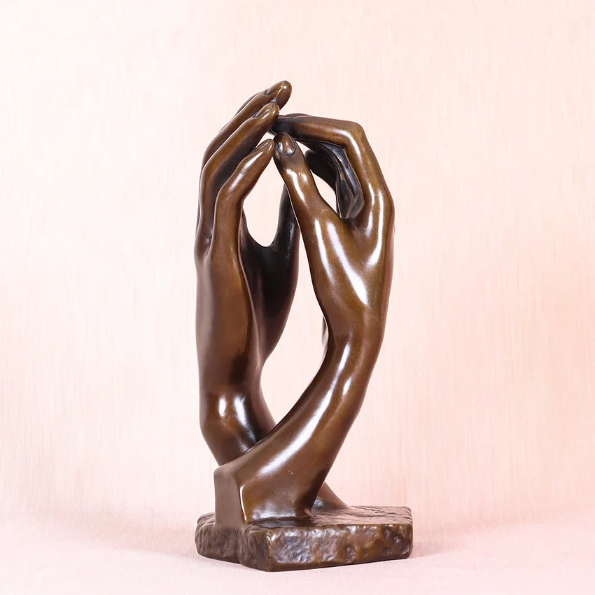 Bronze Statue The Cathedral by Rodin <br> Reproduction 21 cm