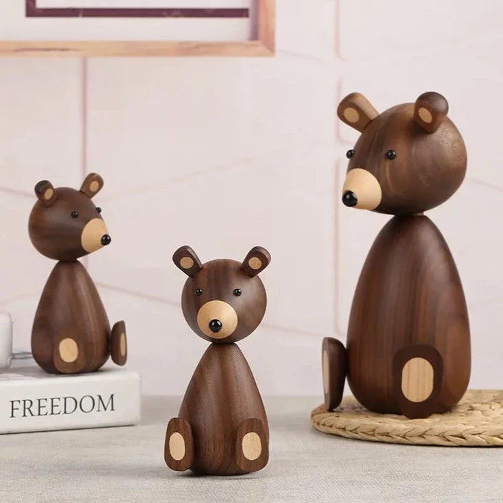 Nordic Wooden Bear Sculptures