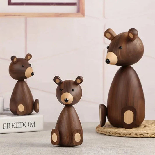 Nordic Wooden Bear Sculptures
