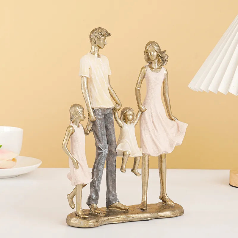 Family Statuette <br> 4 People 24 cm