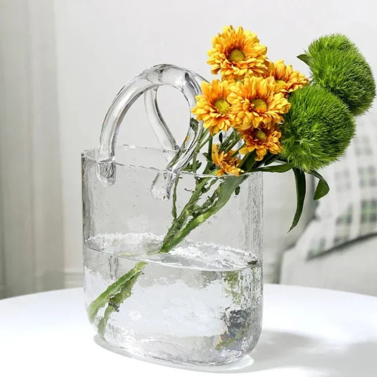 Nordic Glass Bag Vase Sculpture