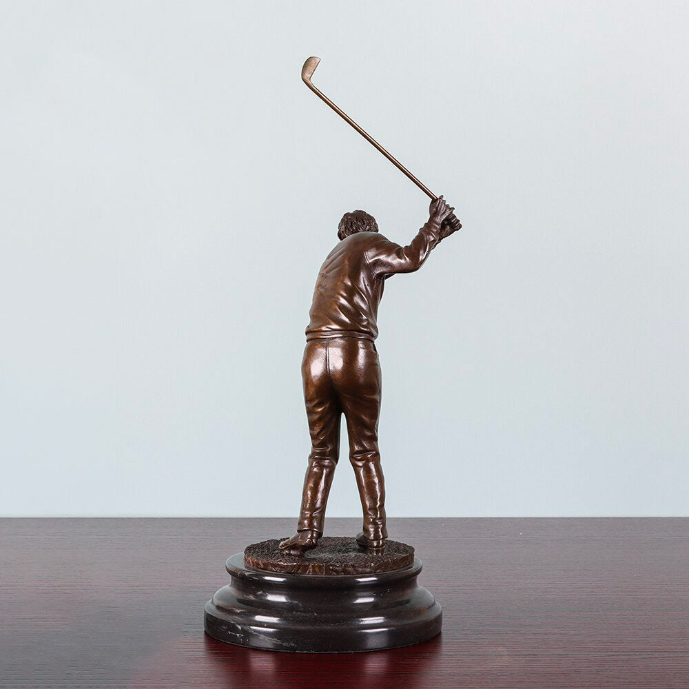 Bronze Sculpture <br/> Bronze Golfer Statuette 32 cm