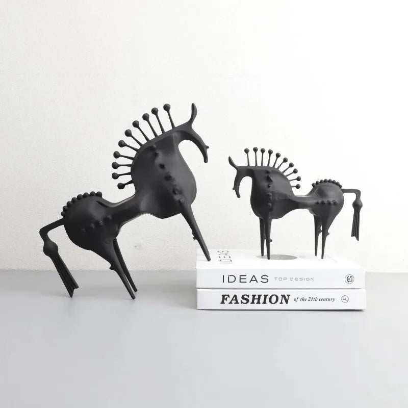 Abstract Horse Metal Sculpture