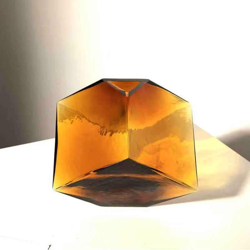 Amber Bloom Cube Vase