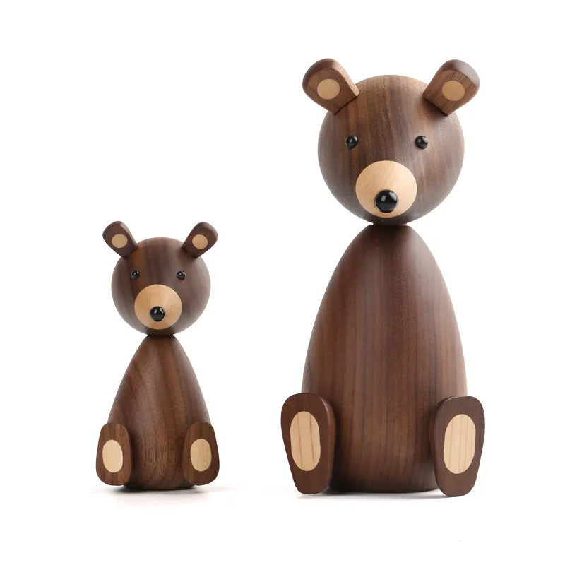 Nordic Wooden Bear Sculptures