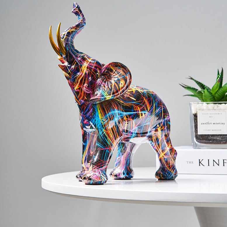 Elephant Nordic Painted Statue1