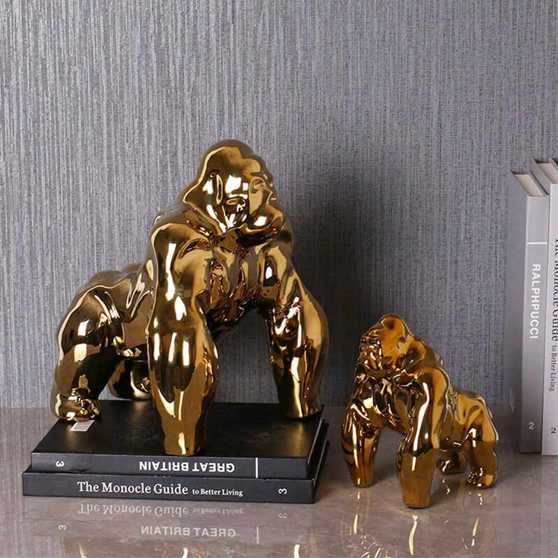 Gorilla Statue <br/> Gold Design