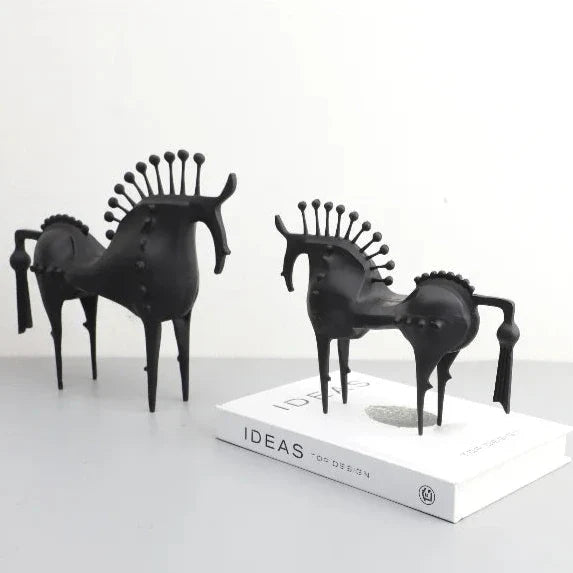 Abstract Horse Metal Sculpture
