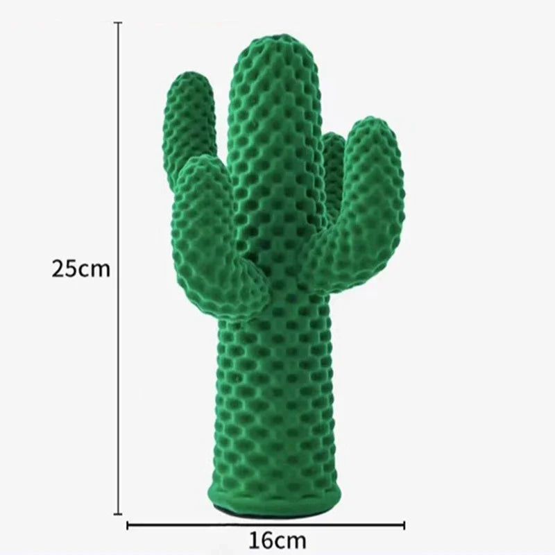 Modern Resin Cactus, Green or Beige, 25 cm