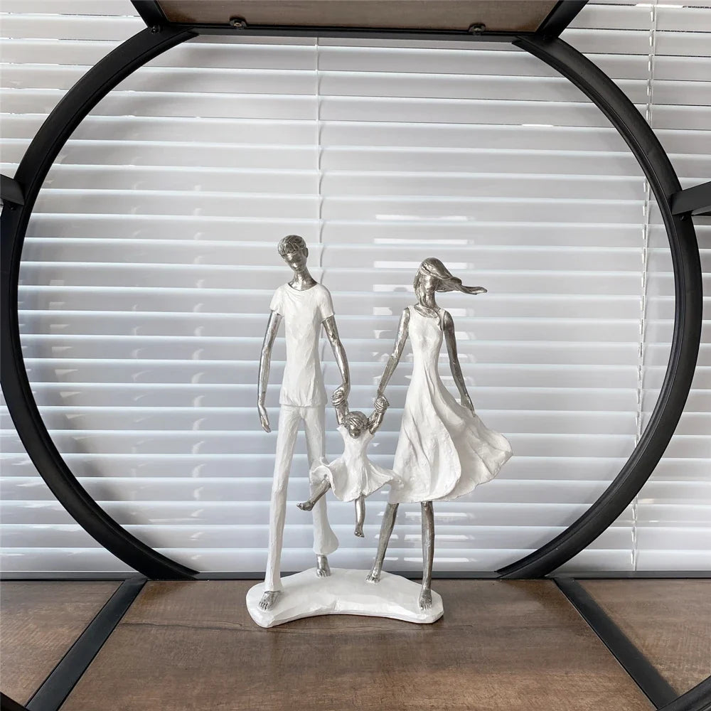 Family Statuette <br> 3 People 35 cm