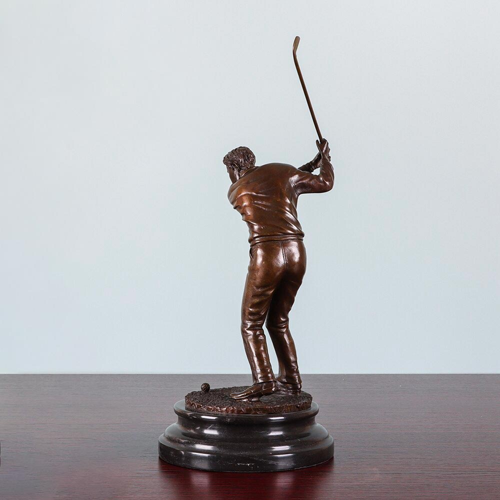 Bronze Sculpture <br/> Bronze Golfer Statuette 32 cm