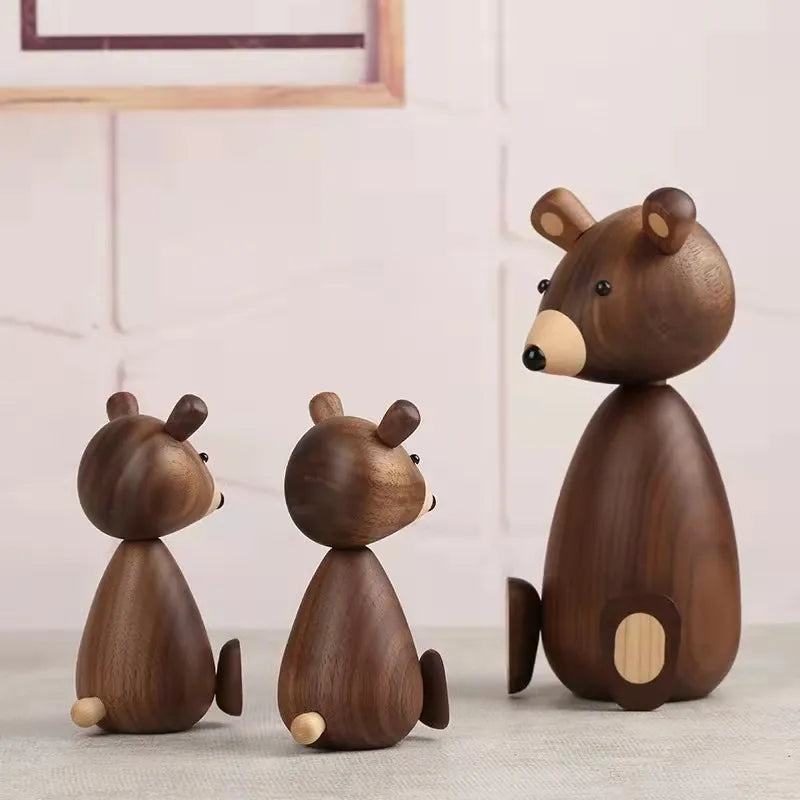 Nordic Wooden Bear Sculptures