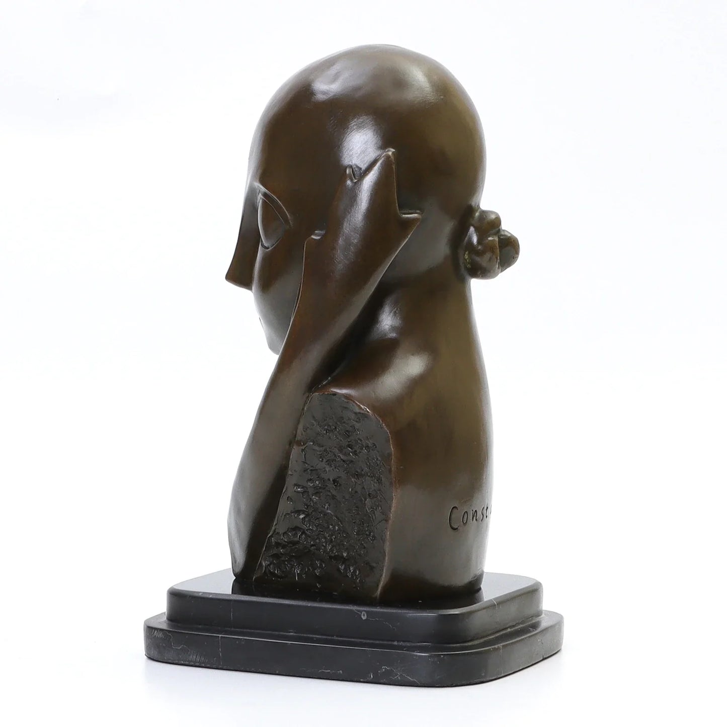 Bronze Statue, Reproduction of Brancusi's Mademoiselle Pogany I, 27 cm