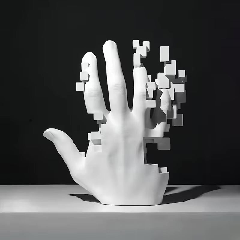 Pixel Hand Sculpture