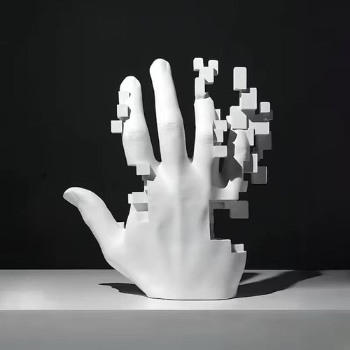 Pixel Hand Sculpture