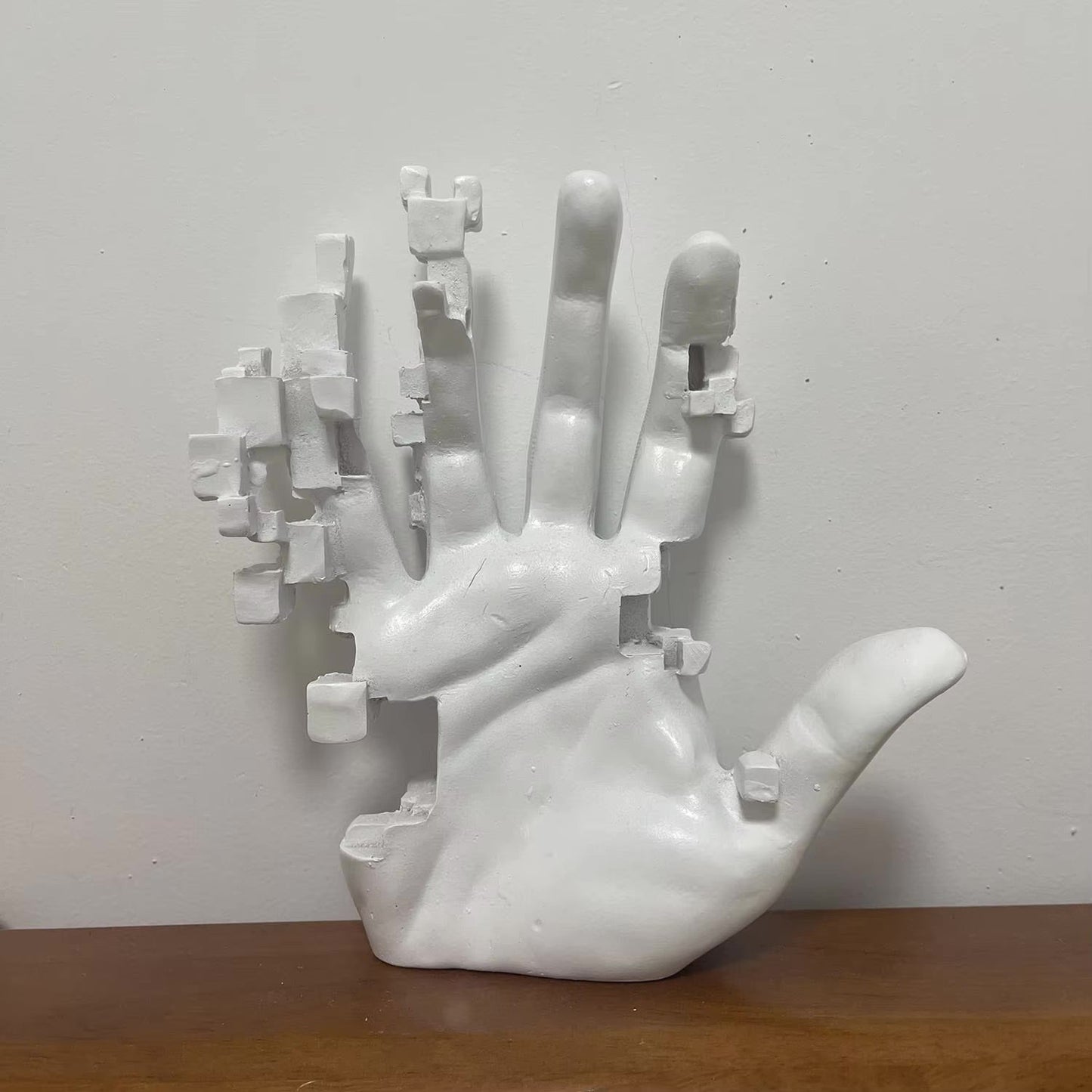Pixel Hand Sculpture
