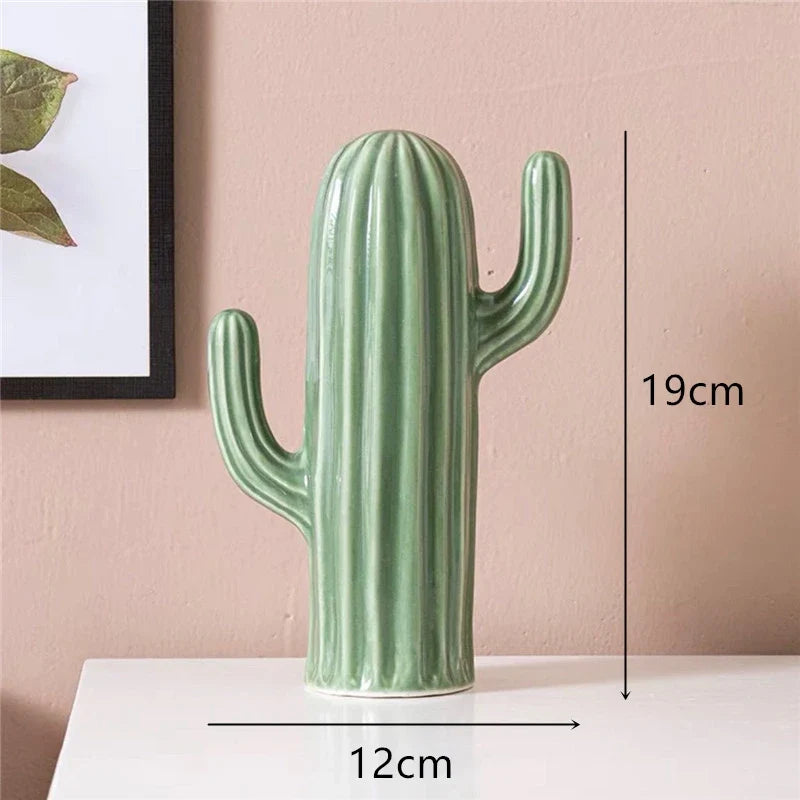 Ceramic Indoor Decor Cactus Statue