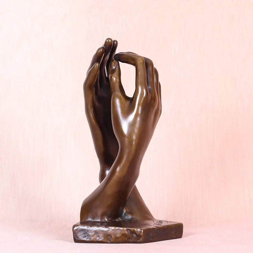 Bronze Statue The Cathedral by Rodin <br> Reproduction 21 cm